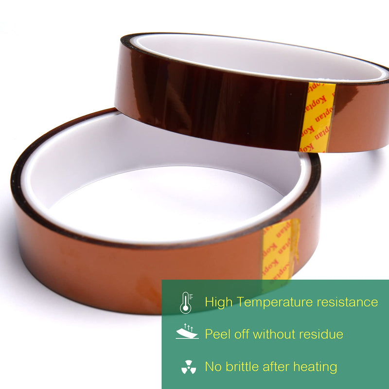 [Australia - AusPower] - A-SUB 2 Rolls Heat Resistant Tape 20mm, No Residue, Heat Transfer Tape for Sublimation, High Temperature Tape for Heat Press, Sublimation Tape, 52ft 
