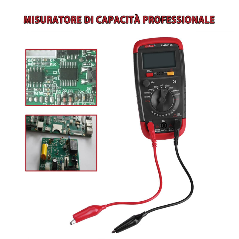 [Australia - AusPower] - CHICIRIS Capacitor Tester, 0.1pF - 20000uF with LCD Backlight, Safety Jacket Max 1999 Display, Digital Capacitance Meter, for High-Precision Industrial Components Capacitor Test 