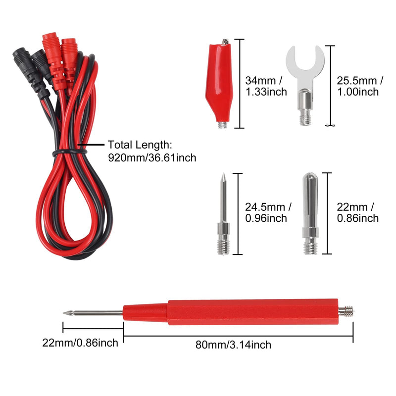 [Australia - AusPower] - DIANN 2 Sets 16 in 1 Multimeter Test Leads Kit Digital Probes & Leads Set with Replaceable Testing Pen Test Hook Alligator Clips Banana Plug Measurement Tools for Electrical Power Experiments 