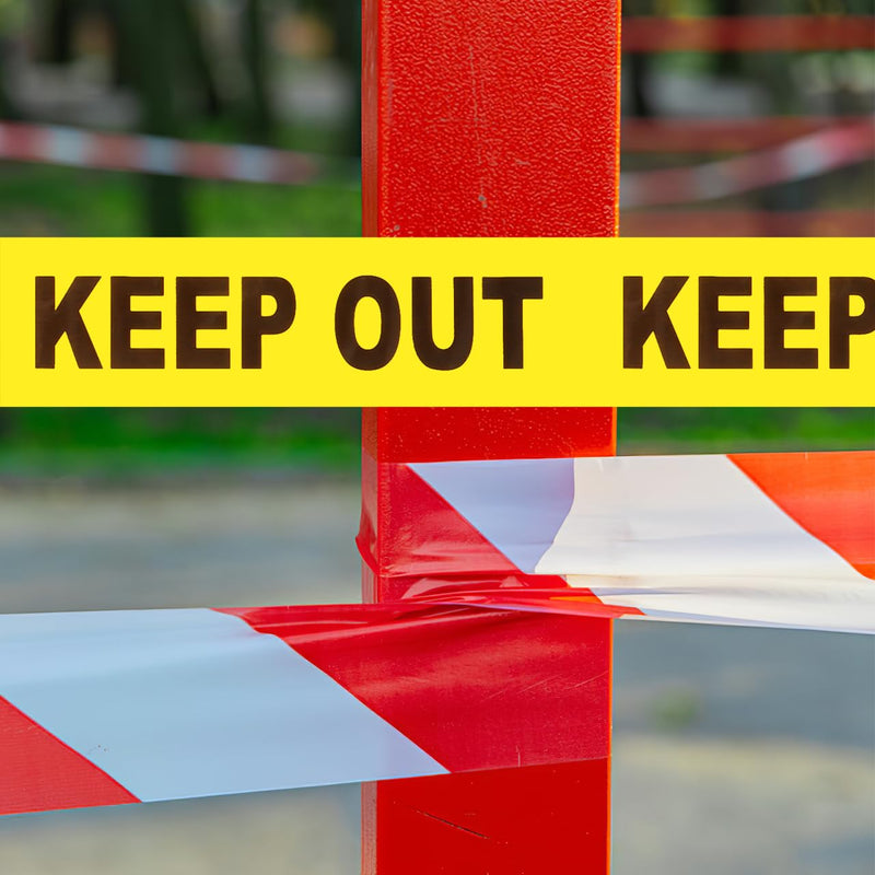 Unomor Non-Adhesive Crime Scene Tape Roll 3937In Yellow Warning Keep Out Tape for Safety Barriers Construction Sites and Hazardous Area Caution