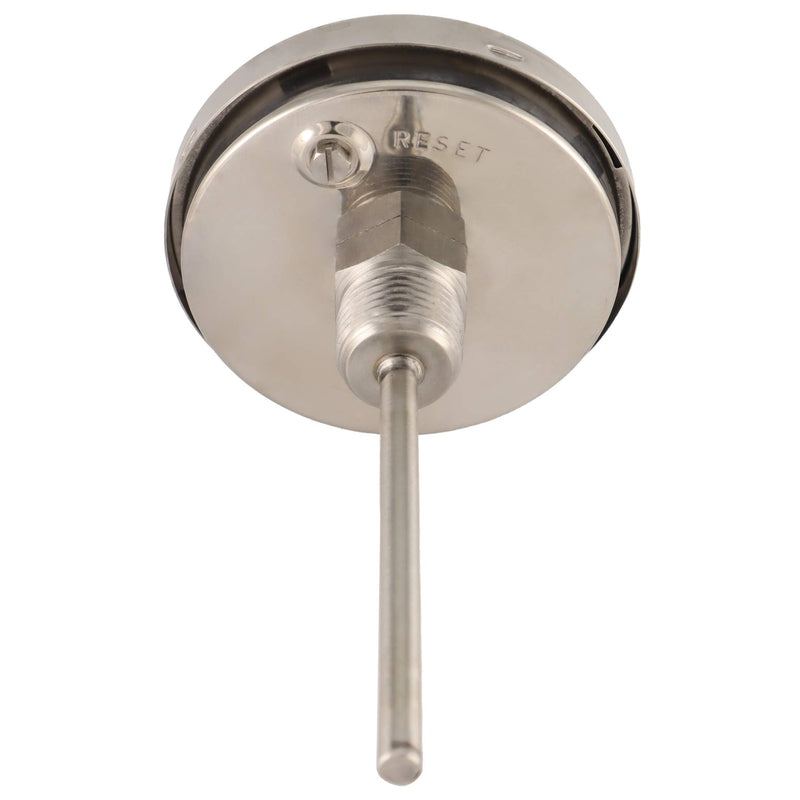 [Australia - AusPower] - T110 Series 3" Dial, Full Stainless Steel Bimetal Dial Thermometer, 0-250°F, 1/2" NPT, Back Mount (4" Stem) 4" Stem 