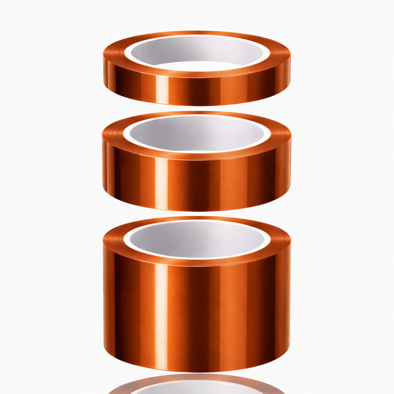 3 Rolls 33m (108FT) Sublimation Tape Set, Heat Resistant Polyimide Tape, No Residue Kapton Tape for Electronics, Soldering, PCB, 3D Printing, Heat Vinyl Press, Thermal - 10mm, 25.4mm (1"), 50.8mm (2")