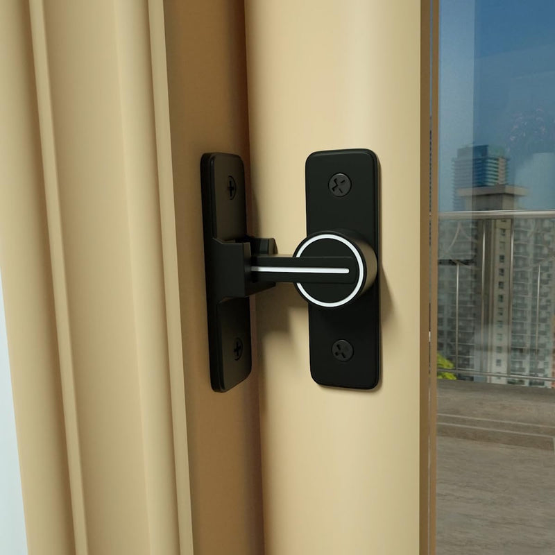 3 Packs Black Luminous 90 Degree Barn Door Locks,Heavy Sliding Barn Door Latches Door Lock,Premium Zinc Alloy for Enhanced Privacy and Security on Barn Door,Garden Entrances,and Sliding Door Black(Luminous) 90 Degree 3