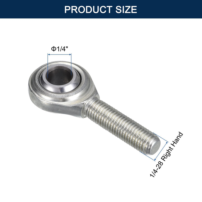 [Australia - AusPower] - CM4 Rod End Bearing Heim Joints, 1/4 x 1/4-28 Right Hand Male Thread Heim Joint with Jam Nuts 2pcs 1/4" CM 