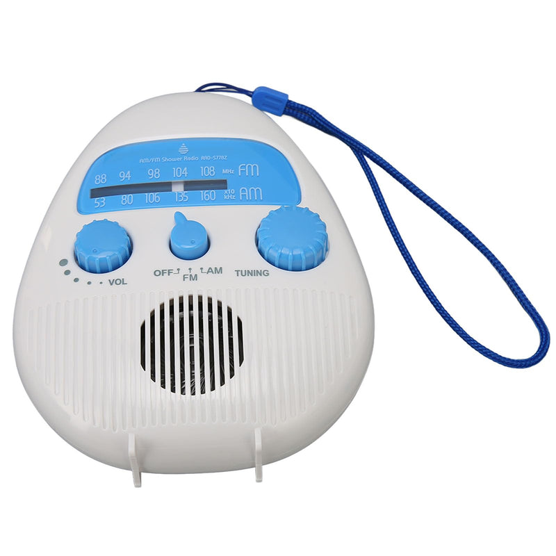 [Australia - AusPower] - Waterproof Shower Radio, Splash Proof AM FM Radio with Rotating Knob for Bathroom Outdoor Use, Built in Speaker, Effectively Withstand Steam and Moisture 