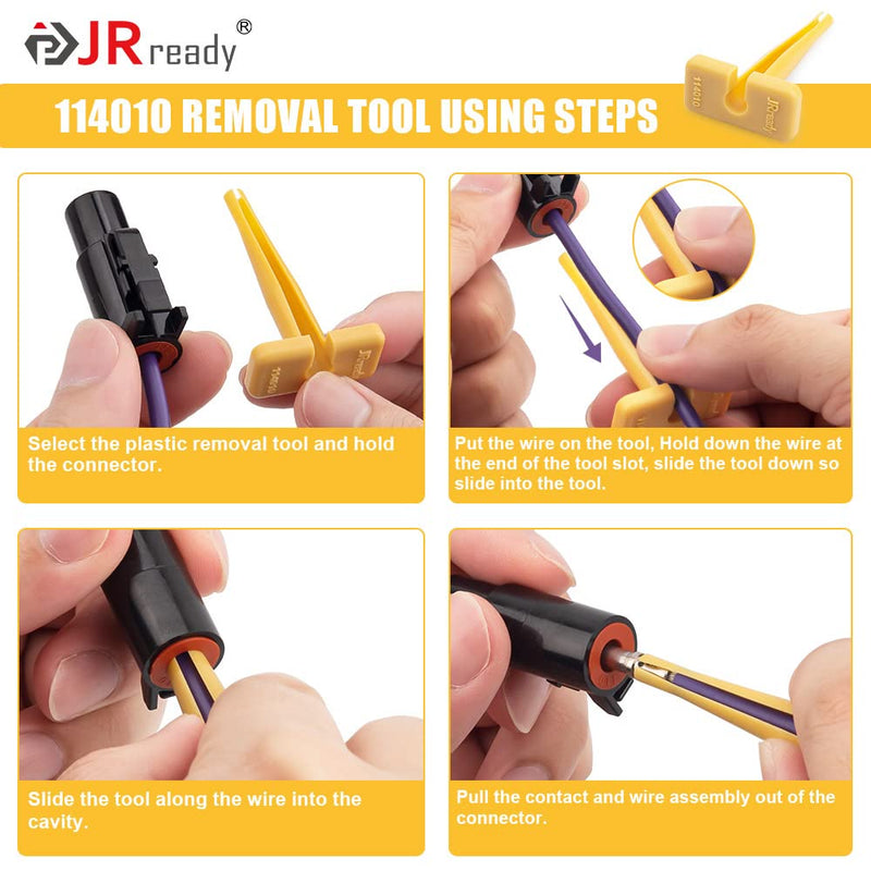 [Australia - AusPower] - JRready ST5236 Deutsch Pin Extractor Tool for 16#12#20# Solid/Stamped Contacts 10-22 AWG, Terminal Removal Tool Kit with Steel DRK-RT1 for Deutsch DT,DTM,DTP Series Connector 13PCS 