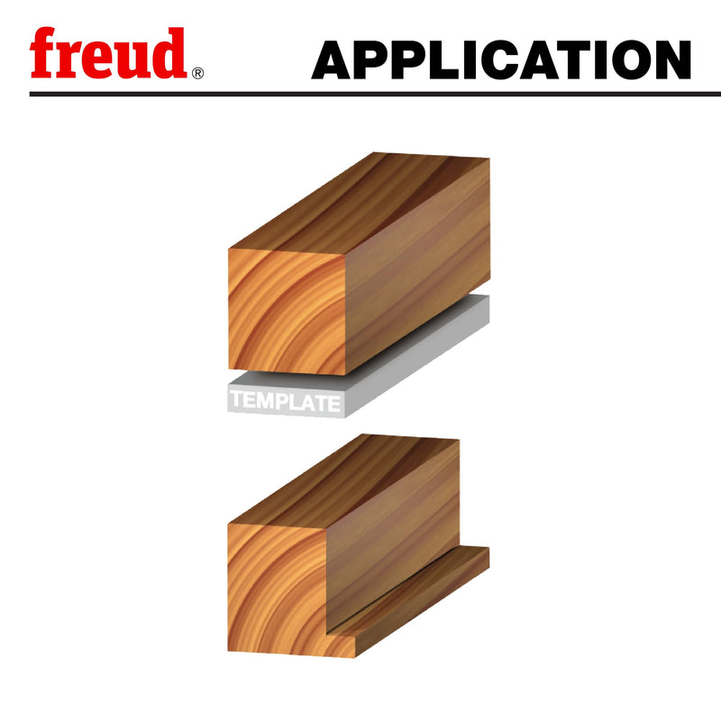 Freud Depth Rabbeting Bit with Interchangeable Bearings and Wrench for Furniture Makers, Cabinetmakers And Carpenters - 1/2" Height, 1-3/8" Dia., 2-1/4" Length, 1/2" Shank - 32-524
