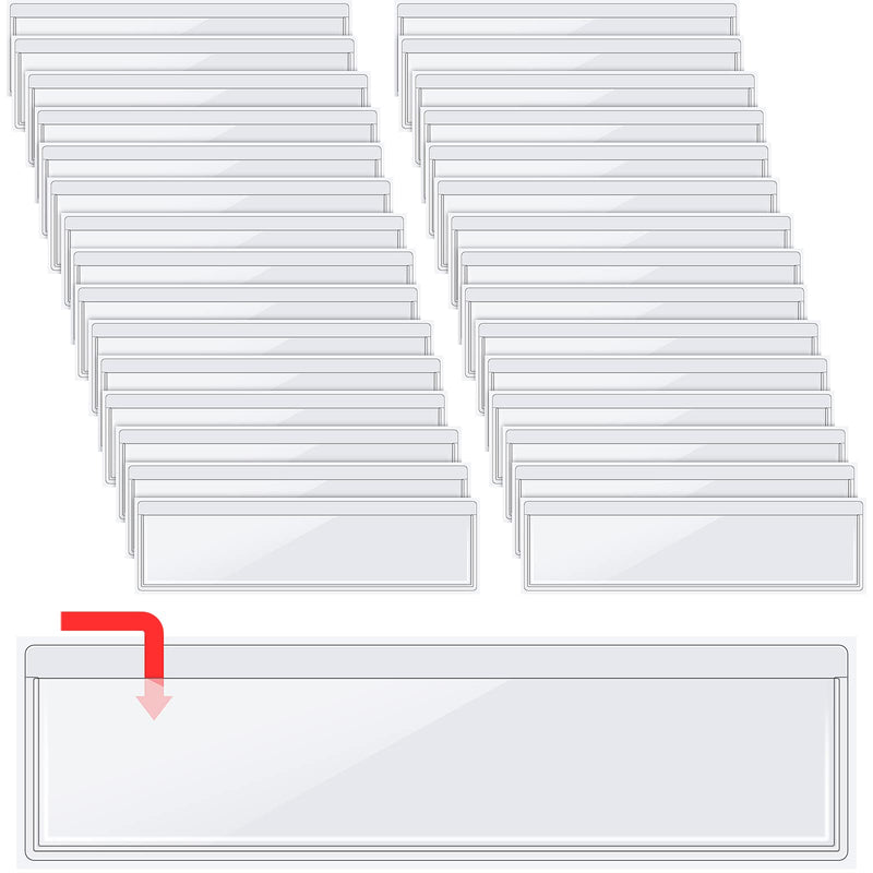 30 Pack Self-Adhesive Index Card Pockets with Top Open for Loading - Ideal Card Holder for Organizing and Protecting Your Index Cards - Crystal Clear Plastic(4.4 x 1.2 Inches) 4.4 x 1.2 Inches - NewNest Australia
