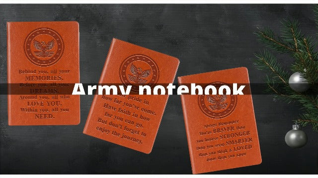 WHLBHG Army Leather Notebook Military Deployment Gifts(Take Army-cyan) Take Army--cyan