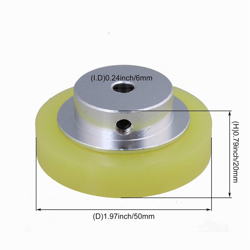 Yibuy Aluminum Silicone Encoder Wheel Meter Wheel for Rotary Encoder 50 x 6