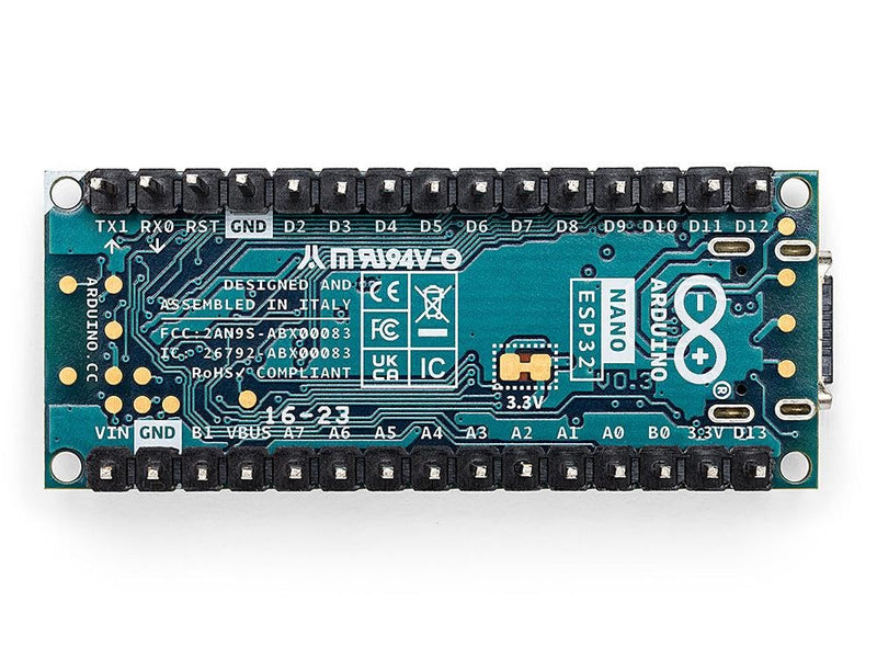 Arduino Nano ESP32 with Headers [ABX00083] - Compact Board with ESP32 Microcontroller, WLAN and Bluetooth, Ideal for IoT Projects, Automation and Connected Applications with Arduino IDE. ABX00083