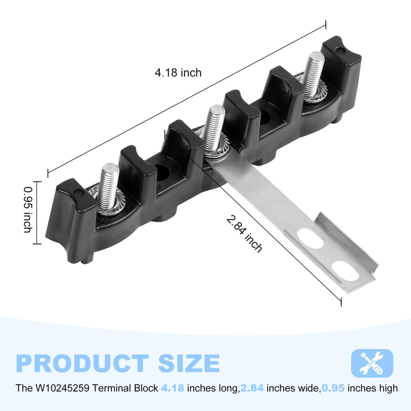 [Australia - AusPower] - W10245259 0306379 Electric Range Terminal Block Compatible with Whirlpool,10pcs Heat Shrink Tube and 5pcs O-Type Cable Terminal 