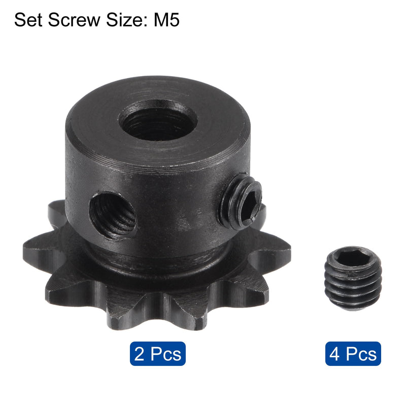 [Australia - AusPower] - uxcell #25 Chain Roller Sprocket, 6mm Bore 1/4" Pitch 10 Tooth Single Strand Chain Sprocket, C45 Carbon Steel 25 Roller Chain Sprocket with Set Screws for ISO 04C Chain, 2Pcs 23.5mmx6mm 