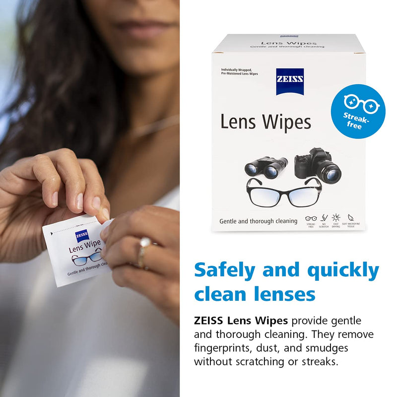 [Australia - AusPower] - ZEISS Pre-Moistened Lens Cleaning Wipes, 200 Count White 200 Count (Pack of 1) 