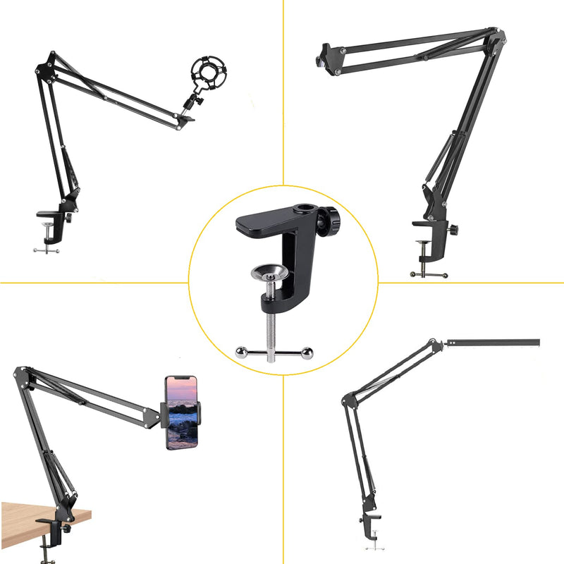 [Australia - AusPower] - Replacement Aluminum Alloy Universal Bracket Adjustable C-Clamp Desk Light Mounting Bracket Cantilever Bracket for Microphone Arm and Desktop Table Lamp 