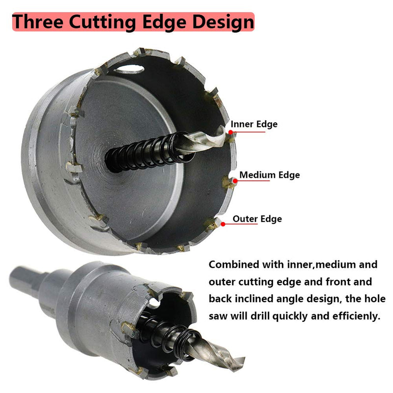 Carbide Hole Saw 4.5-inch/115mm Cutting Dia Hole Cutter for Cutting Stainless Steel & Iron 4.5"/115mm