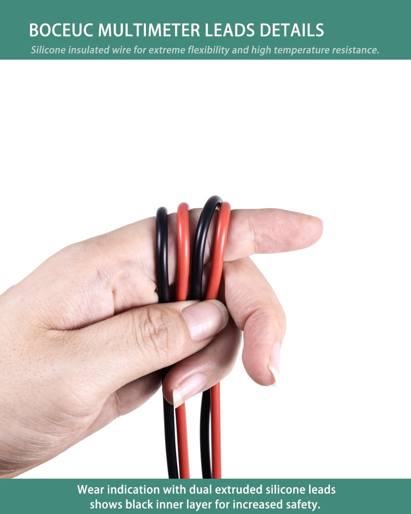 [Australia - AusPower] - Silicone Test Lead Set Multimeter Insulated Test Leads Extension CAT III, CAT IV, 10A 