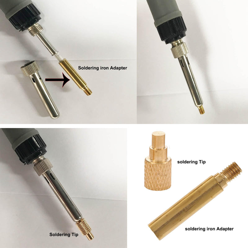 Soldering Tips, Melting Tips with Adapter for Thread Inserts M2-M8, Pack of 7 | Soldering Iron Attachment Compatible with 900M/T18/ST Series, 3D Printer Plastic Pressing Tool (M2 M2.5 M3 M4 M5 M6 M8)