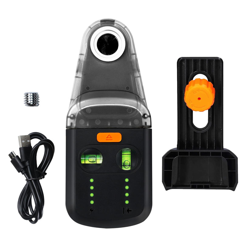 [Australia - AusPower] - Laser Leveler Tool 4-in-1 Wall Laser Level with Line Laser, Drill Dust Collector, Electronic Vacuum Suction Cup and Wall Bracket, Rechargeable Laser Level Tool for Picture Hanging, Home Renovations 