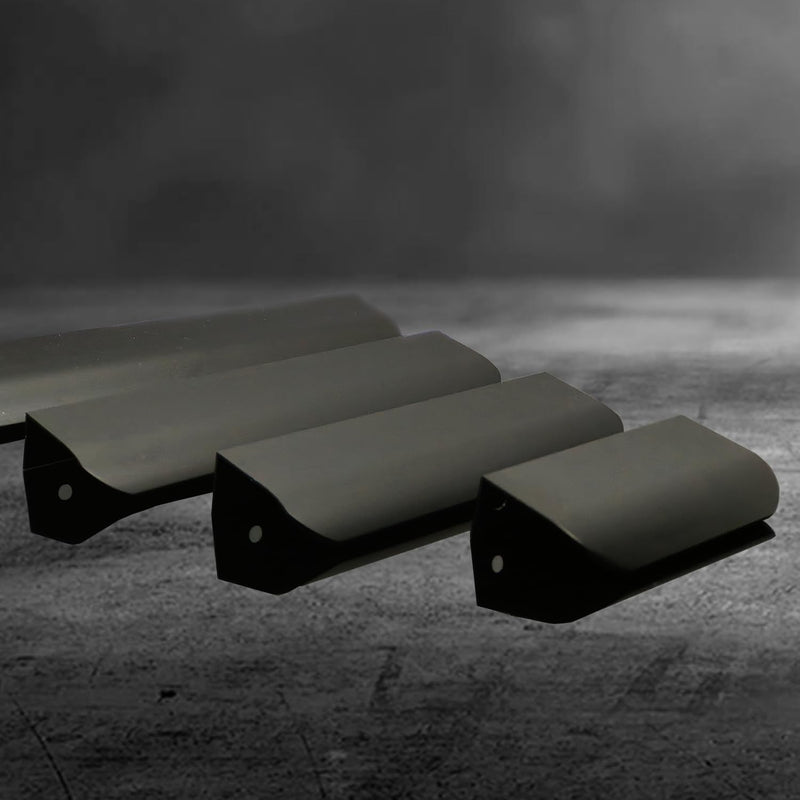 10 Pack 5" (120mm) Overall Length Edge Finger Pull,Matte Black Concealed Kitchen Cabinet Handle,Top Mount Flat Cabinet Pulls for Cupboard Door Drawer,6814 4.72"/120MM Overall Length Matte Black - 10 Pack
