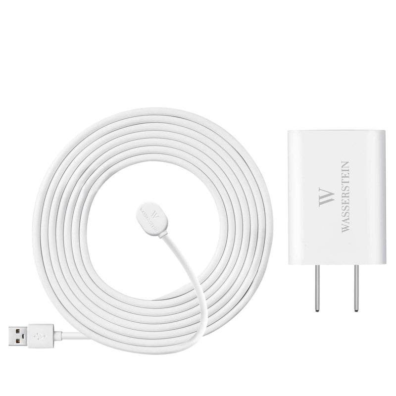 [Australia - AusPower] - 6ft/1.8m Weatherproof Outdoor Charging Cable with Quick Charge Adapter Compatible with Arlo Ultra/Ultra 2/Pro 3/Pro 4/Pro 5s (White) (NOT Compatible with Arlo Essential Spotlight) 1 Pack, 6ft White 