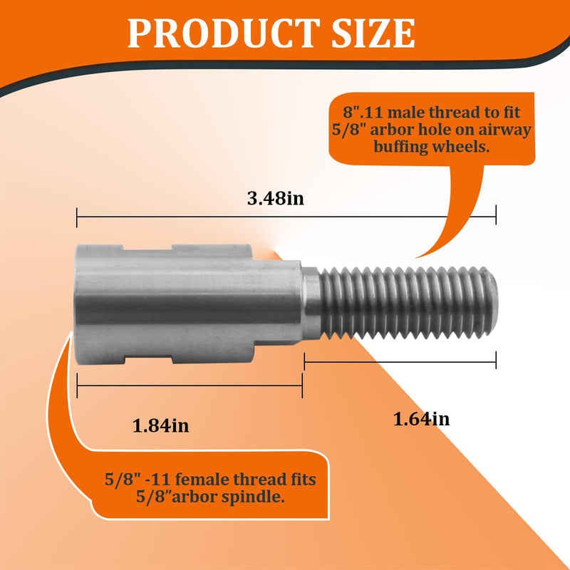 [Australia - AusPower] - Airway Buff Extender, 3-1/2" Aluminum Airway Buffing Wheel Extension Shaft for Aluminum Wheel Polishing Kit, Angle Grinder Extension Rod, Buffing Machine Accessories(1PCS) 