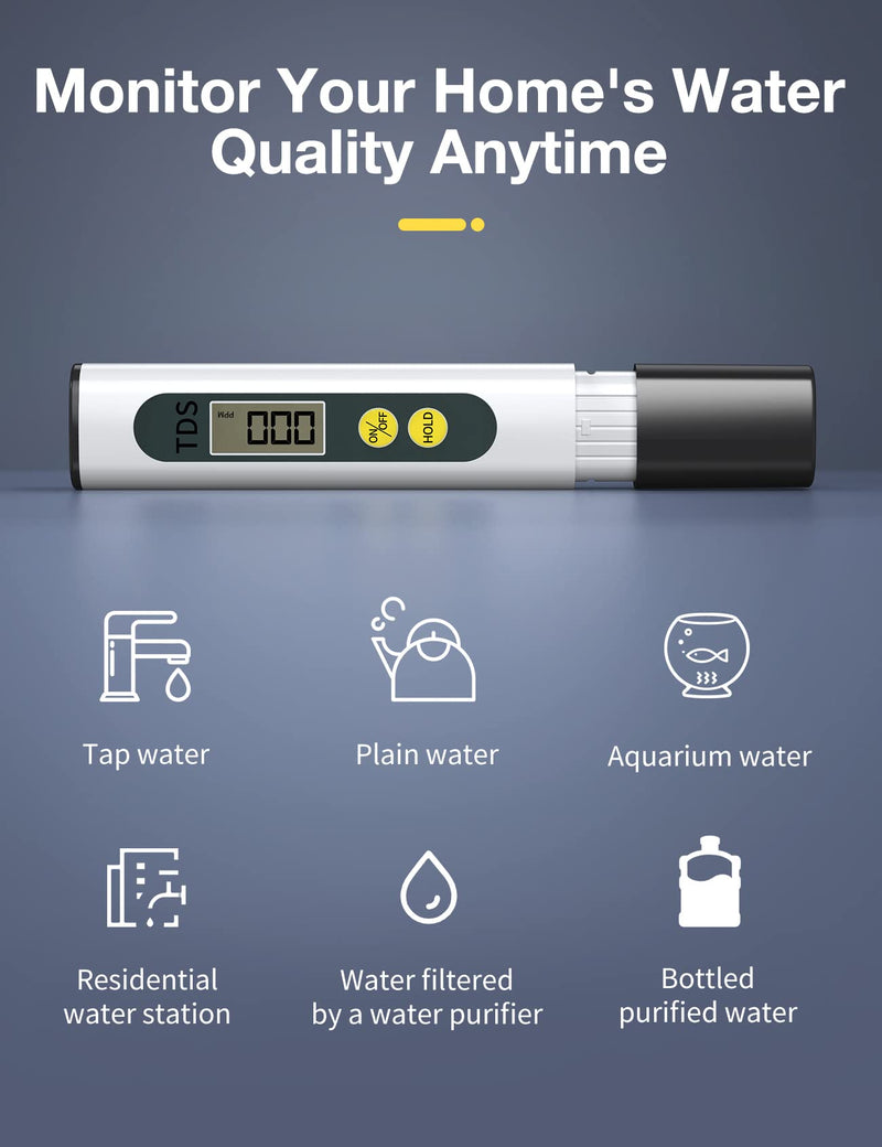 [Australia - AusPower] - Tds Meter Digital Water Tester - Affordable & Reliable Water Testing Kits for Drinking Water - 0-9990ppm - 1s Get Accurate Reasult for Home, Well, Tap Water Quality Test and More! 