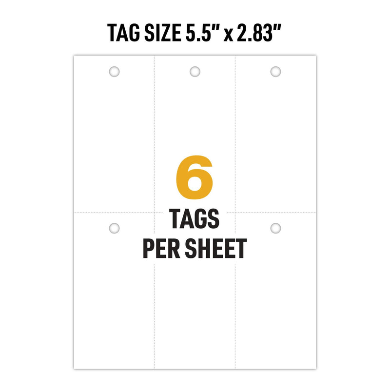 [Australia - AusPower] - Avery UltraDuty Printable Plastic Hang Tags, 5.5" x 2.83", White Blank Tags, 50lb Pull-Strength, 60ct (62400) 