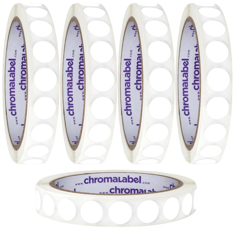 ChromaLabel 1/2 Inch Round Colored Stickers, Removable Sticky Dots Color Coding Labels, 1000 Sticker Labels per Roll - Case of 5