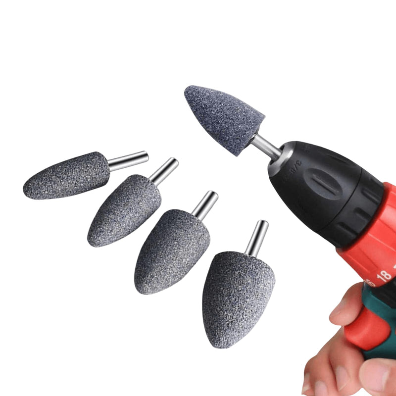 [Australia - AusPower] - dophee 10Pcs 30mm Cone Shape Aluminum Oxide Mounted Grinding Stones Rotary Grinding Bits with 1/4" Shank for Electric Rotary Tools Drill Grinder 
