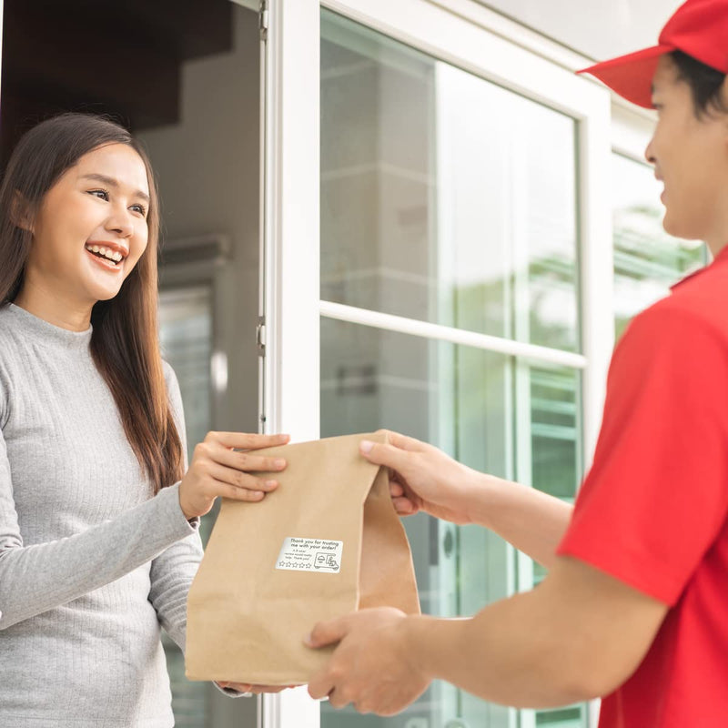 Thank You for Your Order 5 Star Food Delivery Labels 1.5 x 2.5 Inch 100 Total Stickers (Pack of 2) 1.5 x 2.5 inch (Pack of 2)