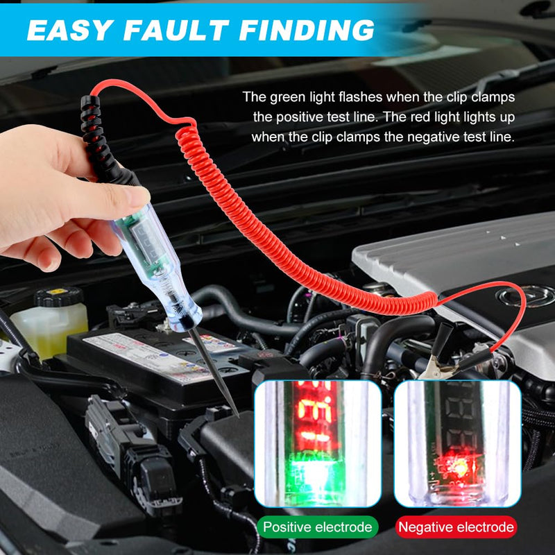 [Australia - AusPower] - Automotive Test Light with 3-48V LED Digital Display, Auto Bidirectional Voltage Tester with Extended Spring Wire and Probe, Vehicle Circuits Low Voltage Light Test Pen 