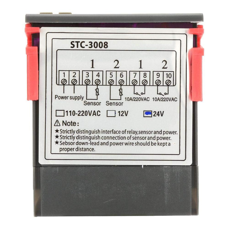 [Australia - AusPower] - Temperature Thermostat Controller, -3008 Digital Display Probe Sensor for Farm Various Refrigerator Greenhouse Aquarium(110-220V) 