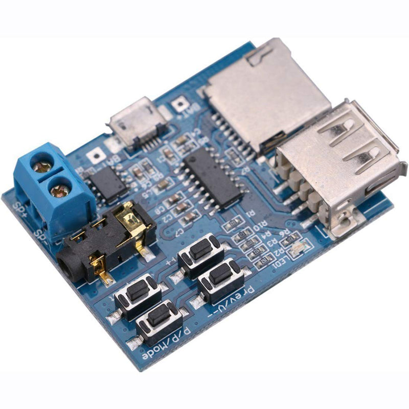 Hailege TF Card U Disk Play MP3 Decoder Player Module with Audio Amplifier Audio Decoding Player Module Micro USB 5V Power Supply Pack of 2