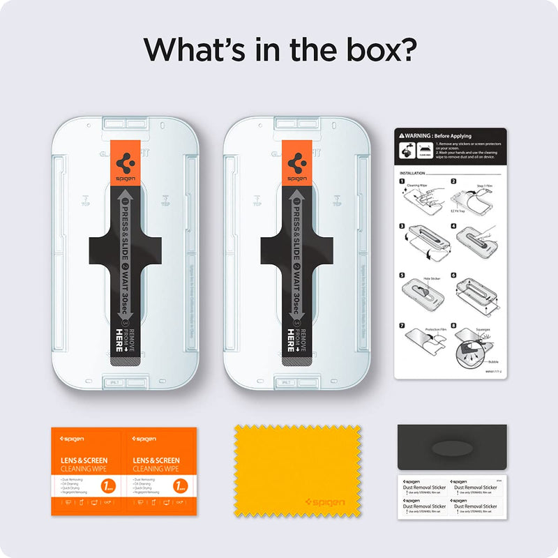 [Australia - AusPower] - Spigen Tempered Glass Screen Protector [GlasTR EZ FIT] designed for iPhone 14 / iPhone 13 Pro/iPhone 13 [2 Pack] 