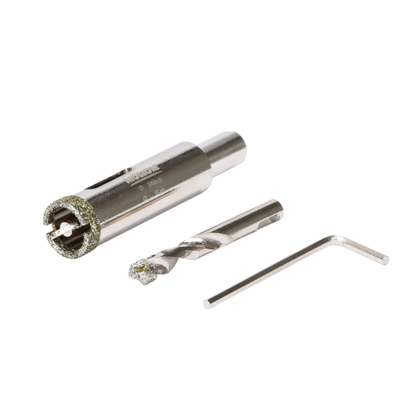[Australia - AusPower] - 5/8" (16mm) Diamond Hole Saw with 2Pcs Removable Pilot Drill Bit Smooth Cutting for Porcelain Tiles,Glass,Ceramic,Marble,Fiberglass,etc 16mm | 5/8" Single Pack 