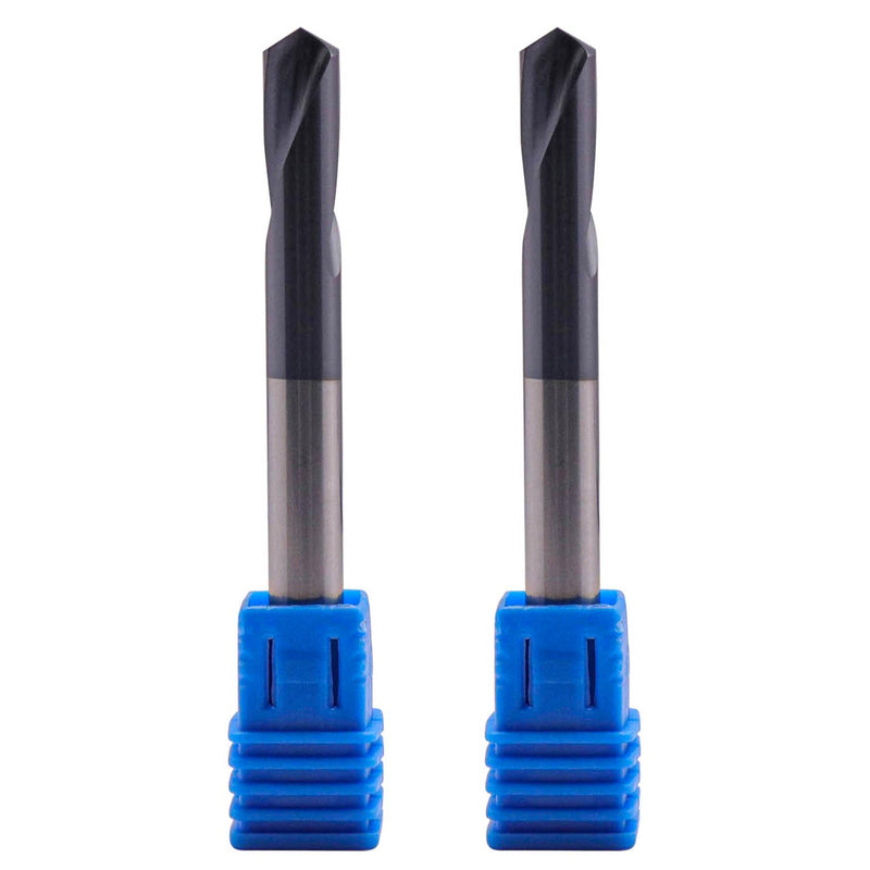 BestParts 2Pcs 2 Flute 120 Degree Solid Carbide Spot Drill - AlTiN Coated | Spotting Drill, 1/4" Shank Diameter, 3/4" Flute Length, 2-1/2" Overall Length 1/4 in