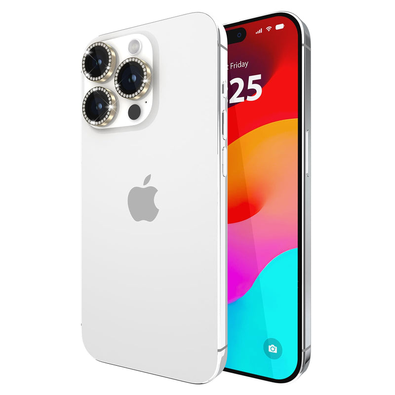 [Australia - AusPower] - Kate Spade New York iPhone 15 Pro/iPhone 15 Pro Max Camera Lens Protector with Aluminum Rings - Crystal 