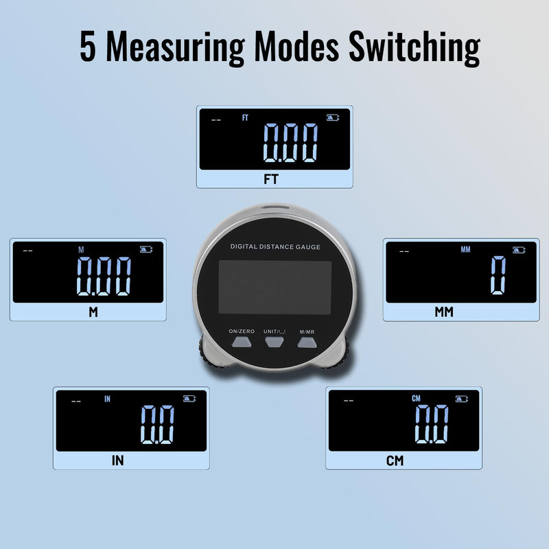 [Australia - AusPower] - Digital Measuring Wheel USB Rechargeable 652.8ft/199m High Precision Measurement with LCD Display Portable Smart Distance Measurer for Flat Curved Diameter Irregular Surfaces 