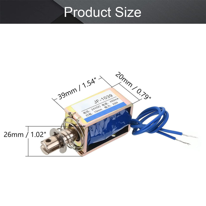 [Australia - AusPower] - Fielect DC 24V 25N Pull Type Solenoid Electromagnet Open Frame Linear Motion Solenoid Electromagnet JF-1039-24V Models : JF-1039-24V 