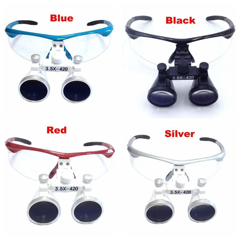 3.5X 420mm Dental Surgical Medical Binocular Magnifier Loupes Optical Glasses (Blue)