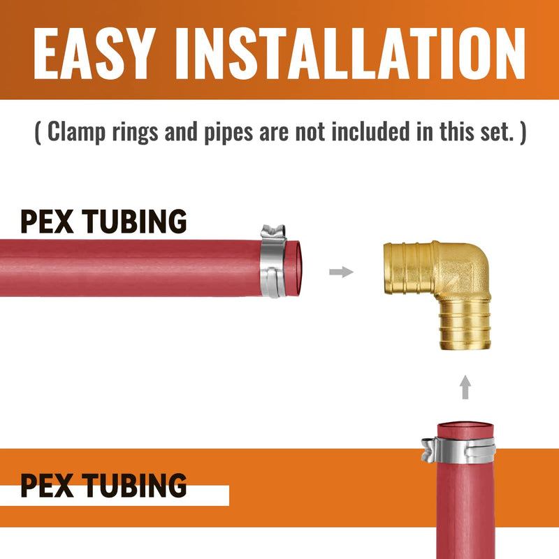 [Australia - AusPower] - Pex Fittings 3/4 Inch, SUNGATOR 10 PCS 3/4 Pex Elbow 90, 3/4" Pex Elbow Fittings Set, Pex Fittings 3/4 Inch for Pex Pipe, No Lead Brass, ASTM F1807 3/4" Elbow, 10pcs 