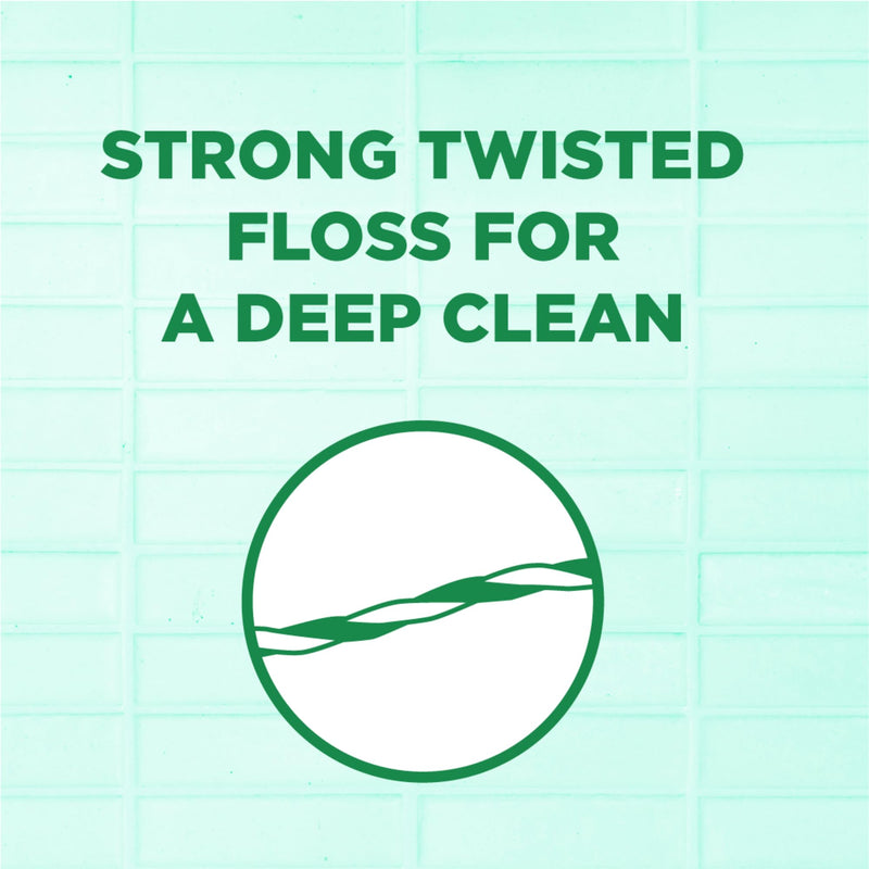 [Australia - AusPower] - GUM Twisted Mint Floss Picks - Twisted Threads, Shred-Resistant Floss, Easy Grip Handle, 150 Count (Pack of 1) 150 Foot (Pack of 1) 