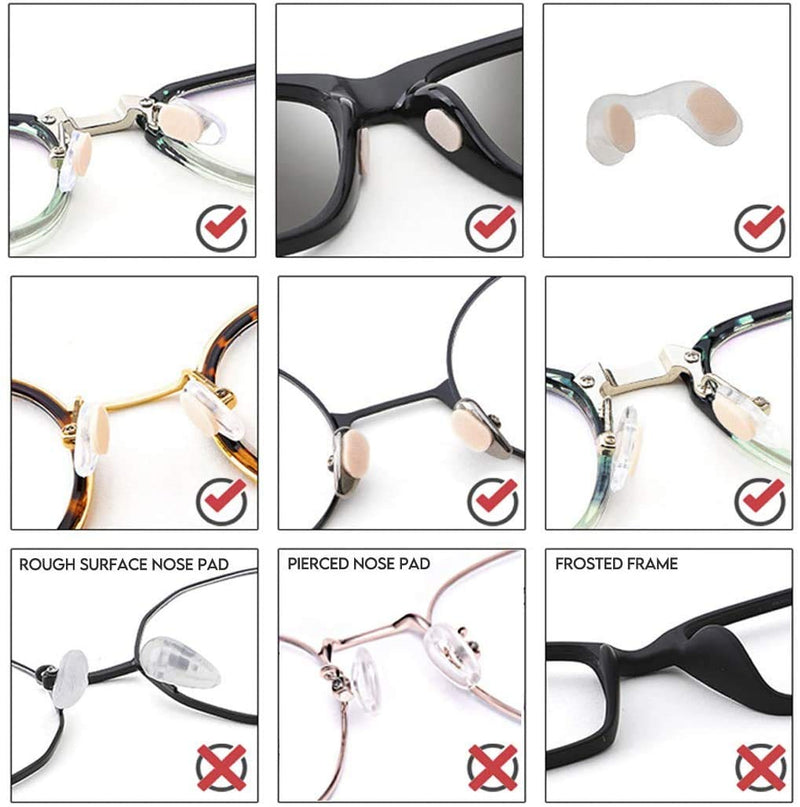 [Australia - AusPower] - Nose Pads Soft Foam Adhesive Anti-Slip Silicone Eyeglass Nose Pads Stick On for Glasses Eyeglasses Sunglasses 12 Pairs, 1.0mm, Skin Color (Skin) 