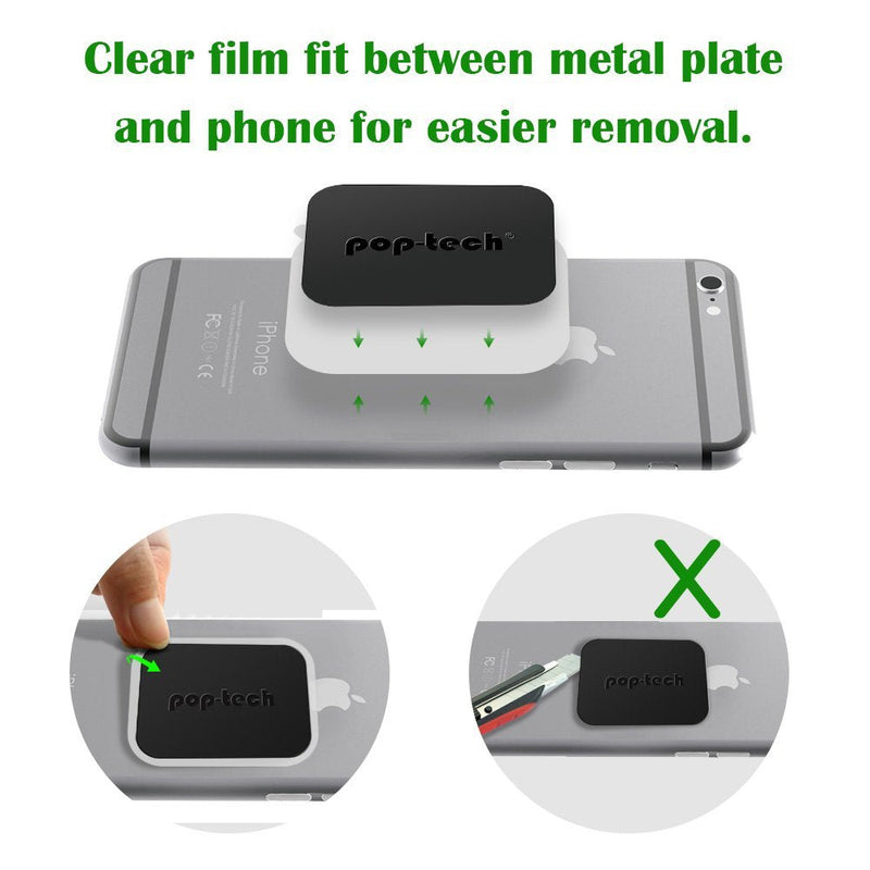 [Australia - AusPower] - Metal Plate for Phone Magnet, 10 Pack Replacement Magnet Disc Magic Mount Plate with Adhesive Backing for Magnetic Car Holder Cradle Stand (Dashboard/Vent/CD Slot/Windshield)- Rectangle & Round Black 