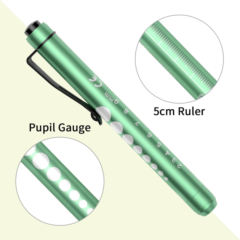 [Australia - AusPower] - RISEMART 6packs Pen Lights for Nurses Reusable Medical Pen Light with Pupil Gauge and Ruler, White Light LED Penlight for Nurse Student Doctors EMT Multicolor 