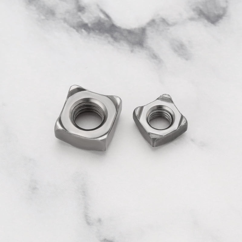 [Australia - AusPower] - 100x Steel Square Nuts Assortment Kit M5x0.8mm M6x1.0mm M8x1.25mm M10x1.5mm Pitch Weld Nuts for Pipe Furniture Tables Shelves 