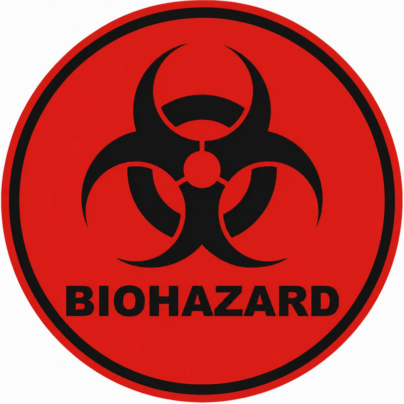AKKE Biohazard Stickers Sign, 20 PCS 4 x 4 Inch Waterproof Warning Labels, High-Visibility Peel and Stick Biohazard Decals for Hospitals, Labs, Medical Waste Bins, Glass, Plastic, Metal, Red Circle red circle 20