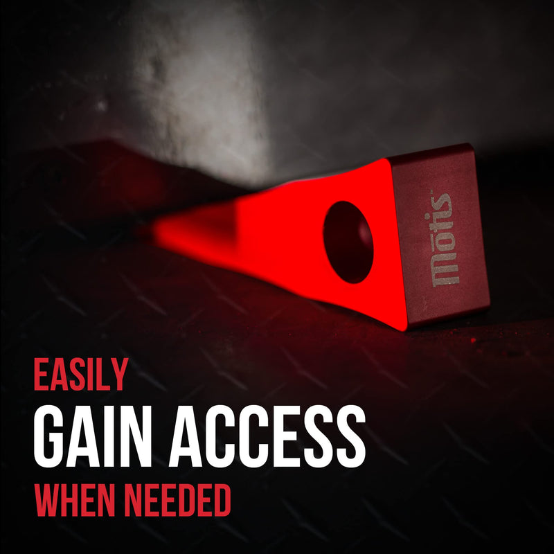 Motis Forcible Entry Wedges & Door Stoppers, Durable & Easy to Use Firefighter Tool. Aluminum Wedge to Pry Open Doors, Windows & More, Red