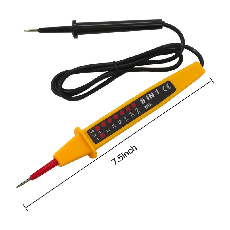 [Australia - AusPower] - 8 in 1 Electric AC/DC Voltage Detector Pen Circuit Tester with LED Lights 